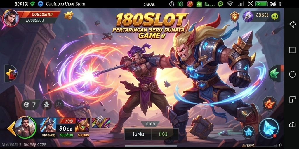Gameplay 180SLOT menampilkan pertarungan epik antara karakter.