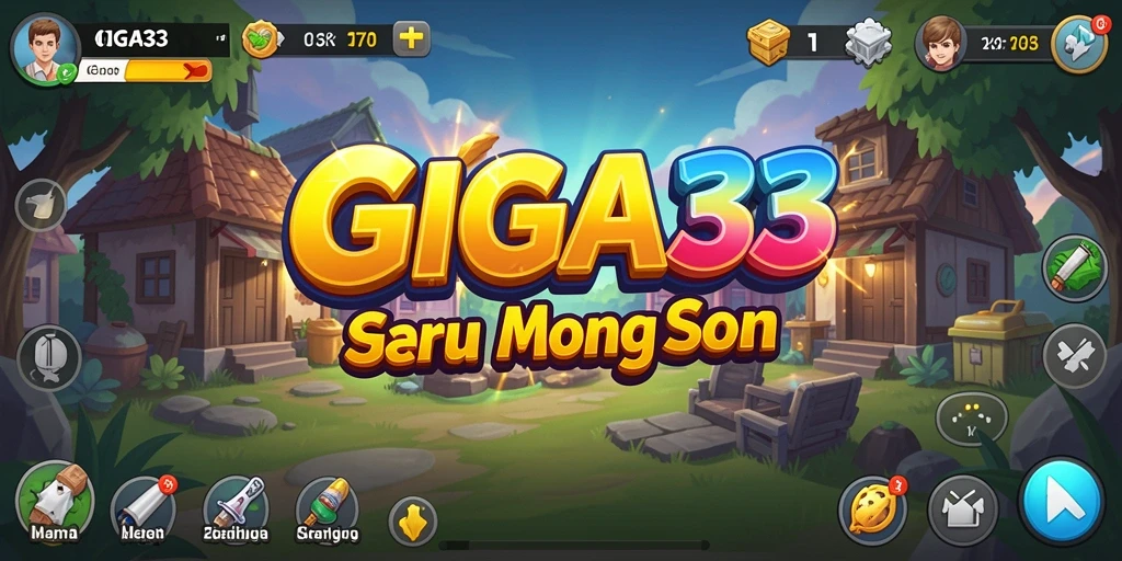 Tampilan gameplay utama GIGA33 menampilkan karakter yang berkembang secara otomatis.