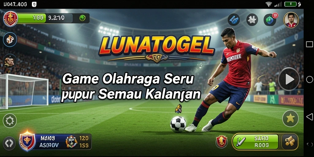 Tampilan gameplay menarik dari LUNATOGEL dengan banyak pilihan olahraga.