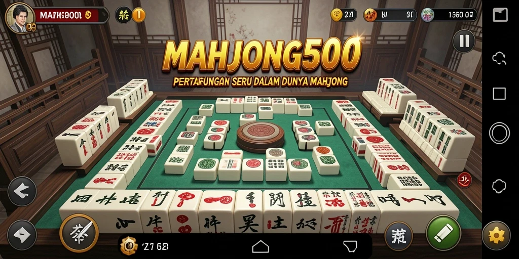 Tangkapan layar utama MAHJONG500 menampilkan aksi seru dalam pertempuran.