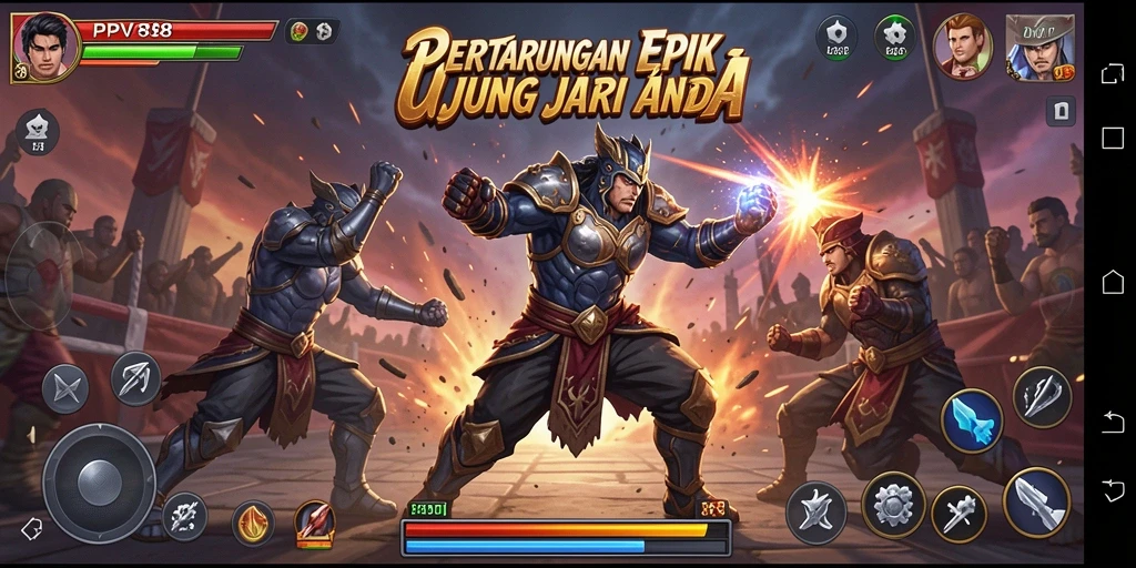 Tangkapan layar utama menunjukkan pertarungan intens di PPV88.
