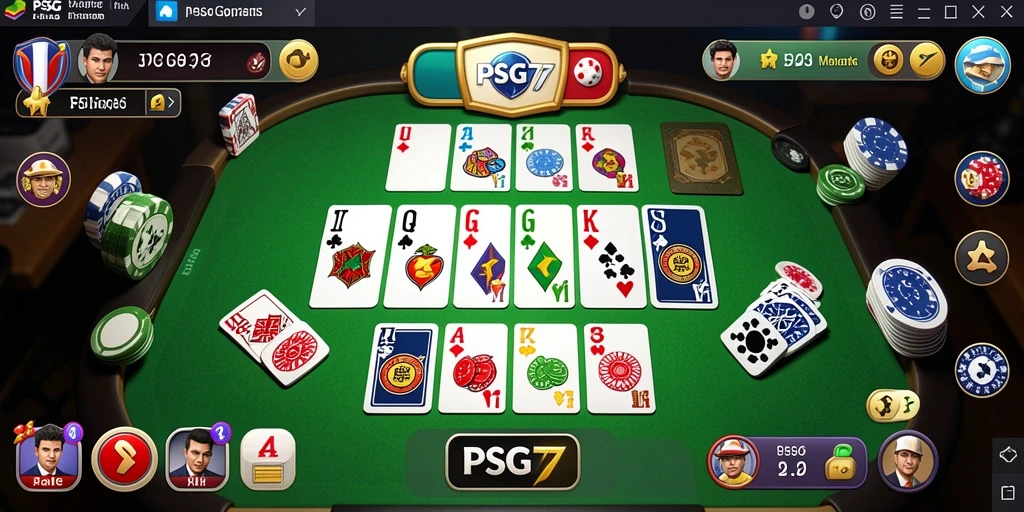 Tampilan seru dalam gameplay PSG77 saat bermain Gaple.