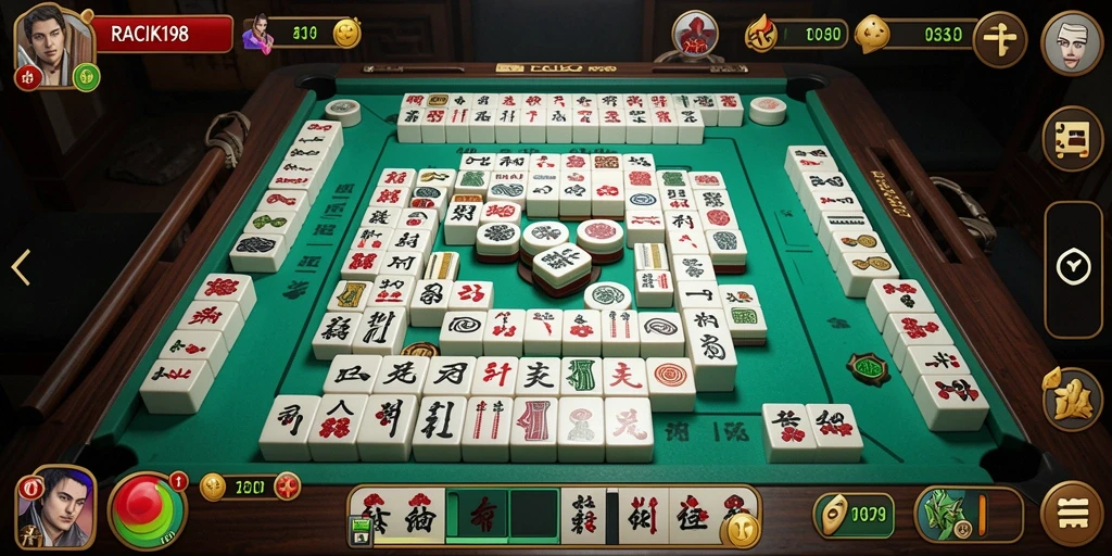 Tampilan screenshot RACIK198 menampilkan keseruan permainan Mahjong yang menantang.