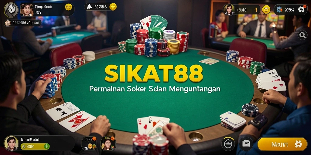 Tampilan gameplay seru di aplikasi Poker SIKAT88.