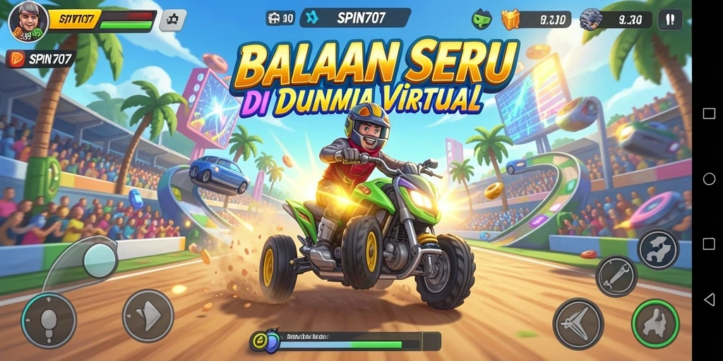 Screenshot gameplay SPIN707 menampilkan balapan seru dan intens.