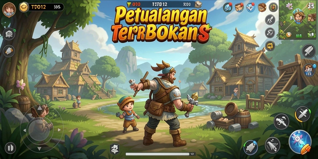 Screenshot utama TOTO12 menampilkan petualangan terbuka yang seru.
