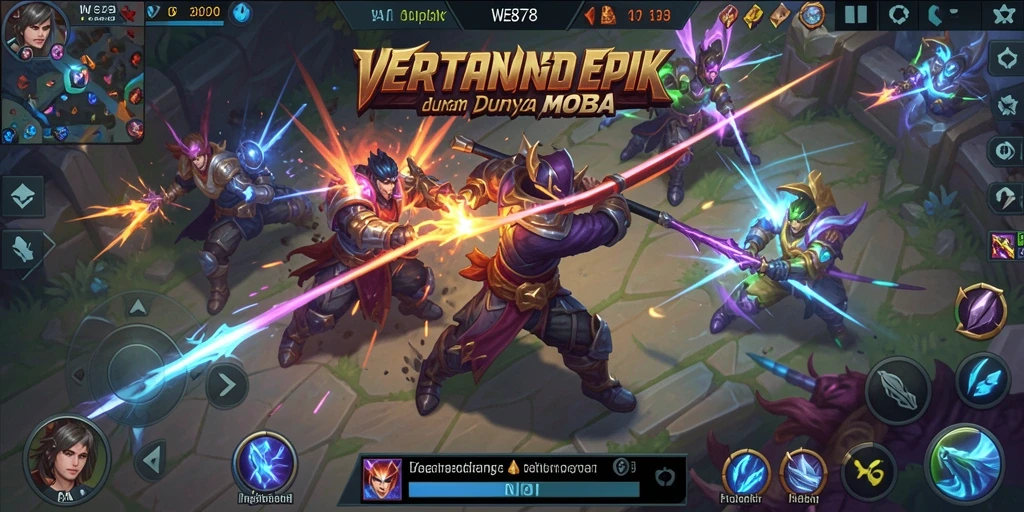 Tangkapan layar gameplay seru di <strong>WE878</strong> menunjukkan pertarungan epik antar karakter.